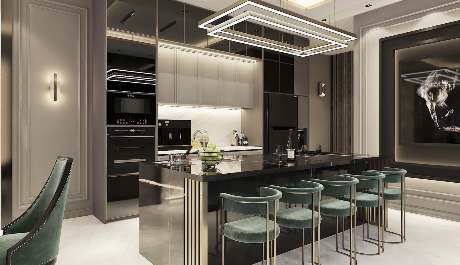 Modern classic kitchen set