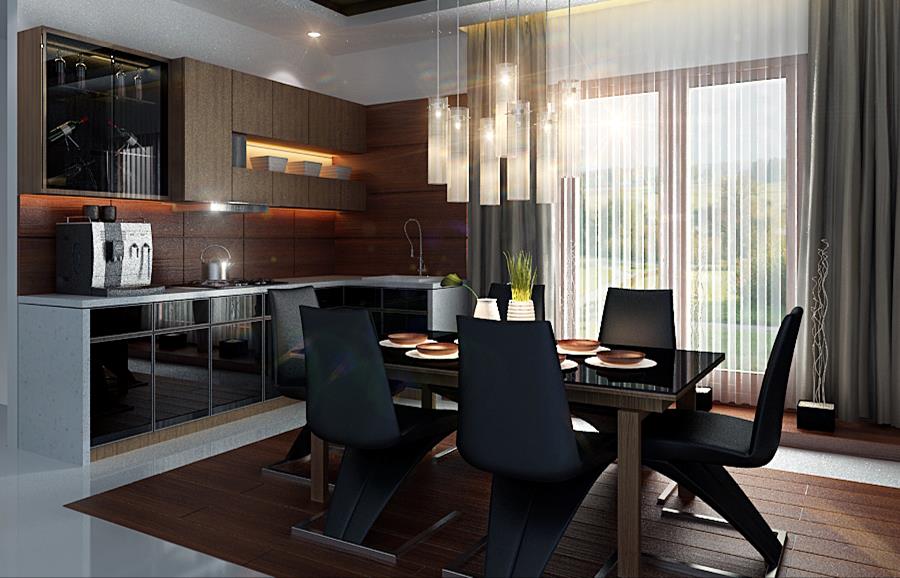 Modern kitchen set